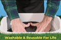 Hands washing reusable BudPots fabric planter in soapy water for lifetime use.
