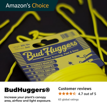 BudTrainer® BudHuggers® 50ft plant training wire, Amazon’s Choice for increasing branch strength, canopy size, and airflow during low stress training.