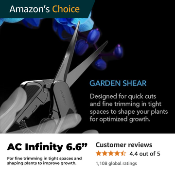 AC Infinity 6.6-inch garden shear, Amazonās Choice tool for fine trimming and shaping plants in tight spaces to boost growth and precision.