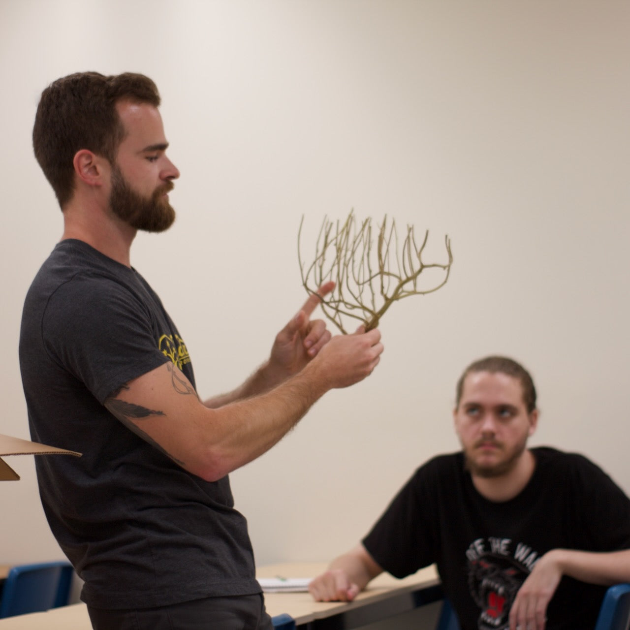 Henrique Dias teaching a plant training class at Niagara College's Commercial Cannabis Production program